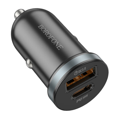 Biloplader Borofone BZ22 Scenery, 30W, 3A, 1 x USB-A - 1 x USB-C, sort 
