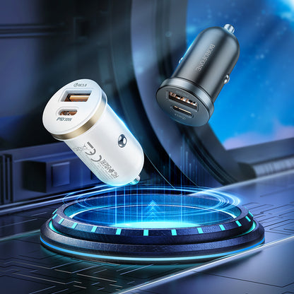 Biloplader Borofone BZ22 Scenery, 30W, 3A, 1 x USB-A - 1 x USB-C, sort 
