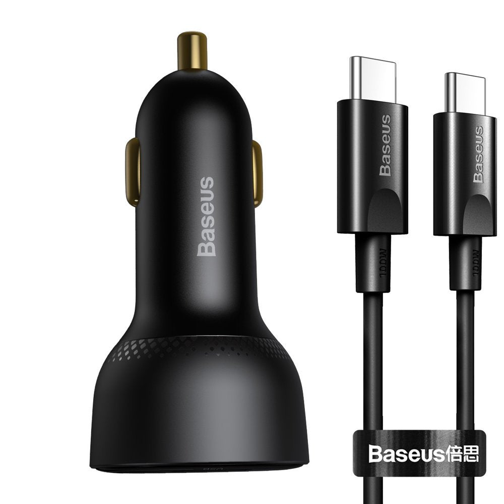Biloplader med USB-C kabel Baseus Superme, 100W, 5A, 1 x USB-A - 1 x USB-C, Sort TZCCZX-01