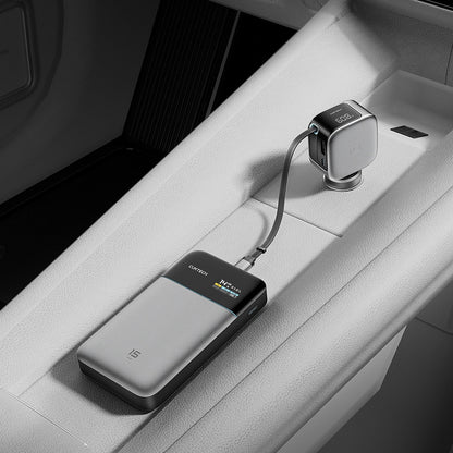 Biloplader med USB-C-kabel Cuktech CC903P Display, 100W, 5A, 1 x USB-A - 1 x USB-C, Grå