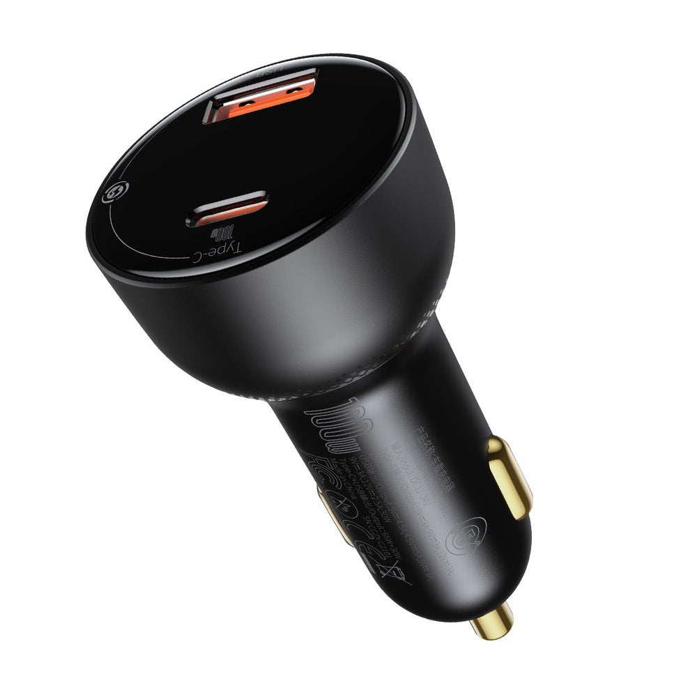 Biloplader med USB-C kabel Baseus Superme, 100W, 5A, 1 x USB-A - 1 x USB-C, Sort TZCCZX-01