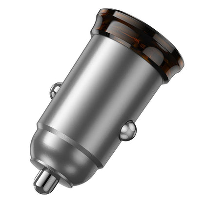 Car Charger with Lightning Cable HOCO NZ16A, 43W, 3A, 1 x USB-A - 1 x USB-C, Gray