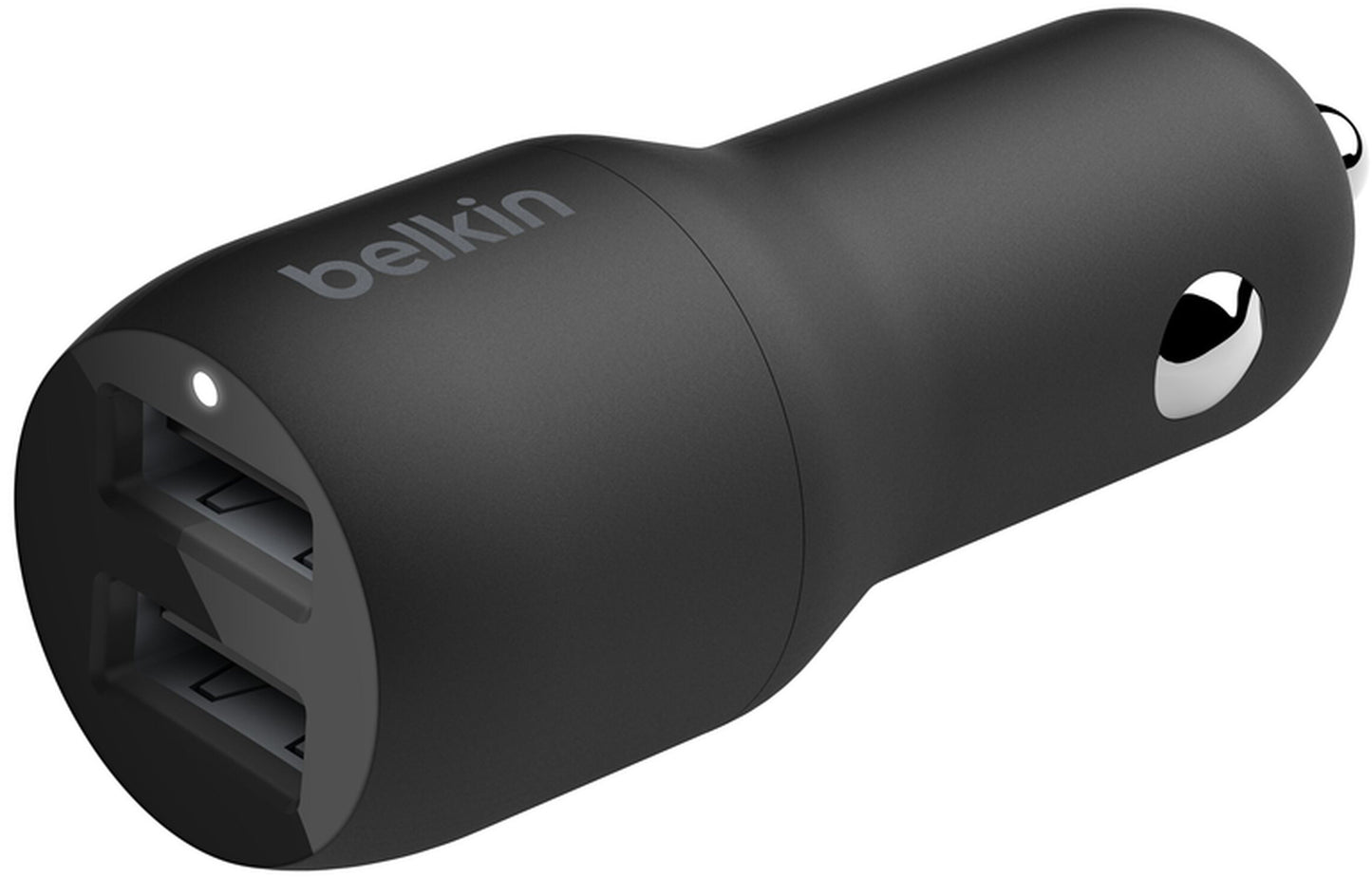 Biloplader med Lightning-kabel Belkin BoostCharge Dual, 24W, 2.4A, 2 x USB-A, Sort CCD001bt1MBK