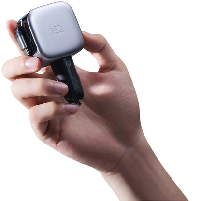 Biloplader med USB-C-kabel Cuktech CC903P Display, 100W, 5A, 1 x USB-A - 1 x USB-C, Grå