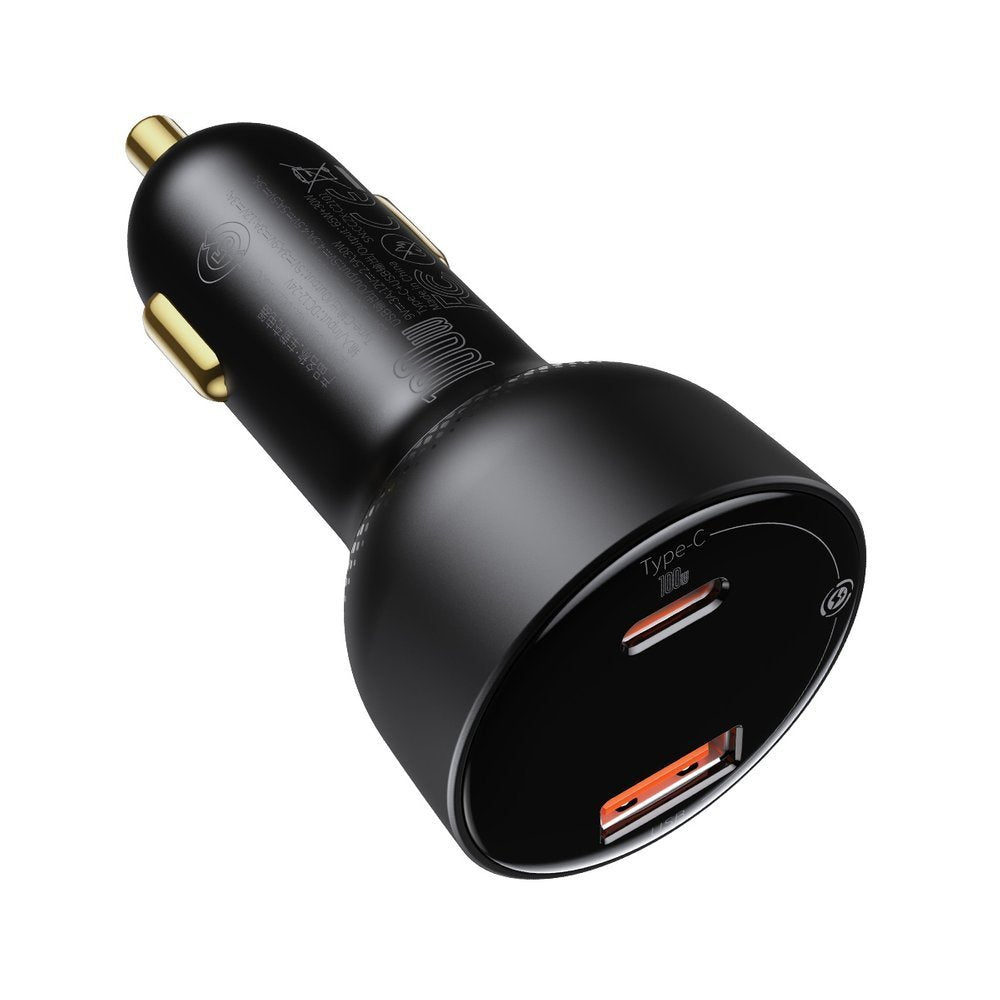 Biloplader med USB-C kabel Baseus Superme, 100W, 5A, 1 x USB-A - 1 x USB-C, Sort TZCCZX-01