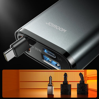 Biloplader med USB-C kabel Joyroom JR-CCL07, 30W, 3A, 1 x USB-A - 1 x USB-C, Grå