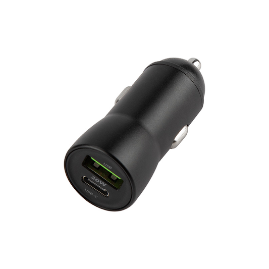 Biloplader med USB-C kabel MaXlife MXCC-04, 20W, 3A, 1 x USB-A - 1 x USB-C, Sort