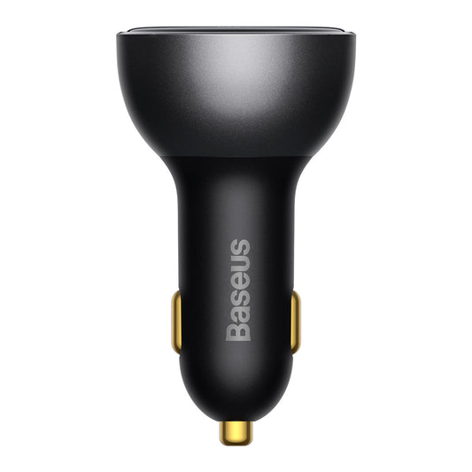 Biloplader med USB-C kabel fra Baseus, 140W, 5A, 1 x USB-A - 1 x USB-C, Sort CGZX070001