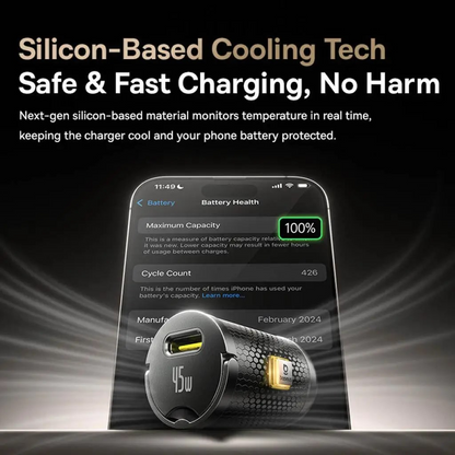 Biloplader med USB-C kabel Baseus PrimeTrip VP2, 45W, 3A, 1 x USB-C, Sort C0206800