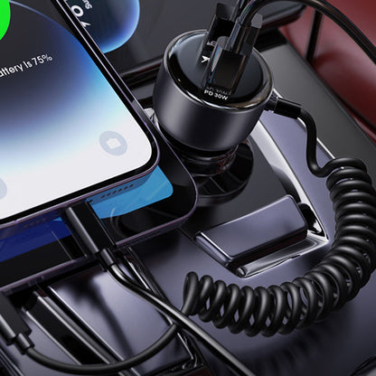 Biloplader med Lightning-kabel Yesido Y57, 50W, 3A, 1 x USB-A - 1 x USB-C, Sort