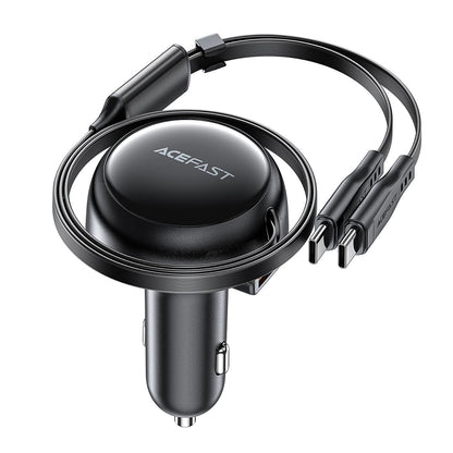Biloplader med USB-C kabel Acefast B13, 53W, 3A, 1 x USB-A, Sort