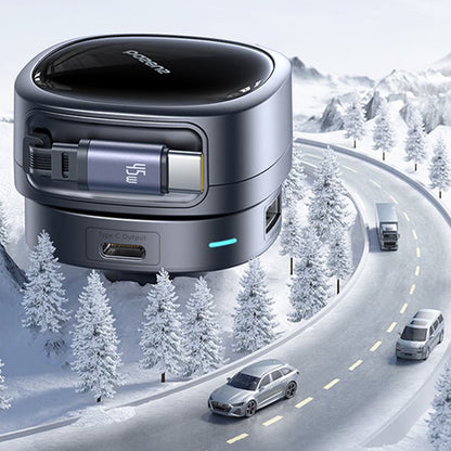 Biloplader med USB-C kabel Baseus PrimeTrip VR1, 60W, 3A, 1 x USB-A - 1 x USB-C, Sort C00069001121-00