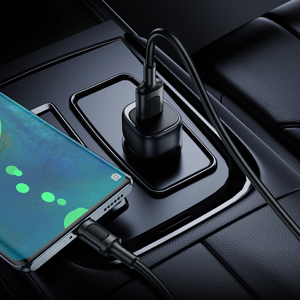 Biloplader med USB-C kabel Borofone BZ34 Cloud, 18W, 3A, 1 x USB-A, Sort