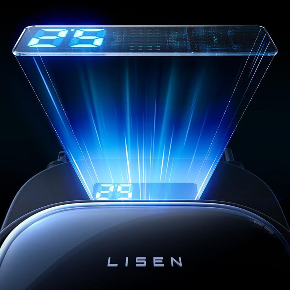 Biloplader med USB-C / Lightning Lisen Display, 96W, 3A, 1 x USB-A - 1 x USB-C, Sort YL0224080017