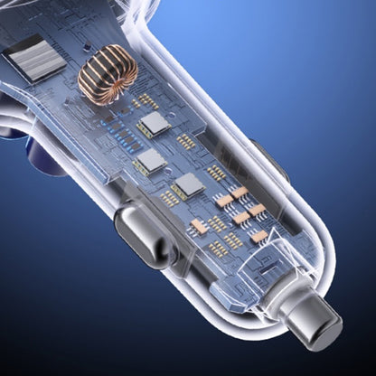 Biloplader med USB-C / Lightning-kabel Yesido Y63 Display, 117W, 3A, 1 x USB-A - 1 x USB-C, Grå