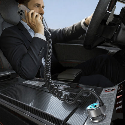 Biloplader med USB-C kabel Lisen, 90W, 3A, 1 x USB-A - 1 x USB-C, Sort YL0223120020