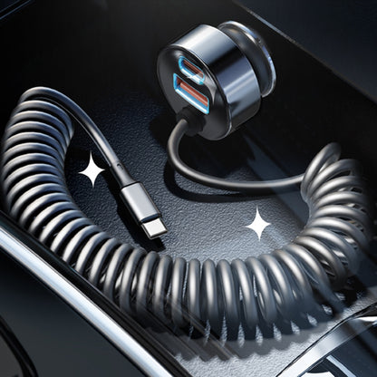 Biloplader med USB-C kabel Lisen, 90W, 3A, 1 x USB-A - 1 x USB-C, Sort YL0223120020