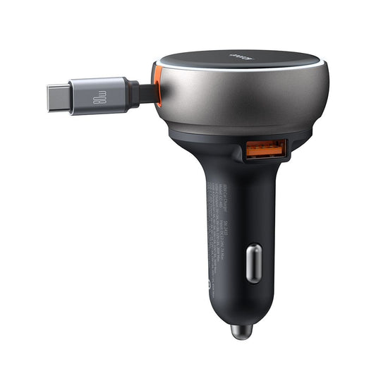 Biloplader med USB-C kabel McDodo CC-4850, 80W, 3A, 1 x USB-A - 1 x USB-C, Sort