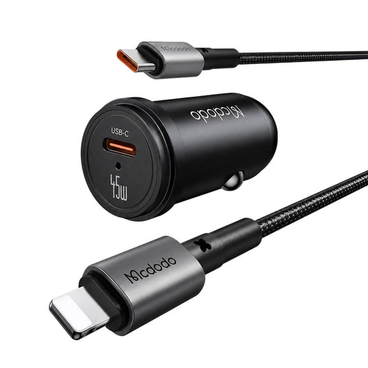 Biloplader med USB-C-kabel Mcdodo CC-7495, 45W, 3A, 1 x USB-C, Sort