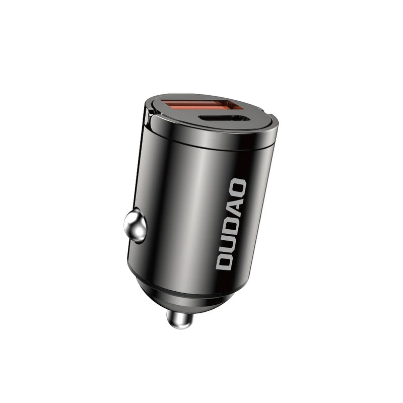 Biloplader Dudao R3MAX, 48W, 3A, 1 x USB-A - 1 x USB-C, Sort