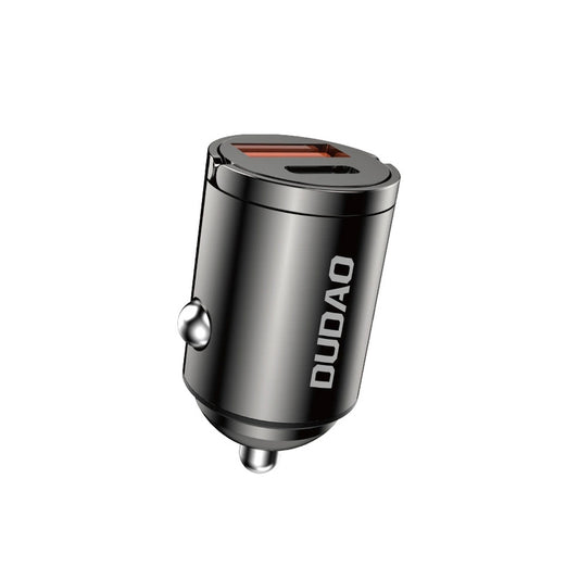 Biloplader Dudao R3MAX, 48W, 3A, 1 x USB-A - 1 x USB-C, Sort