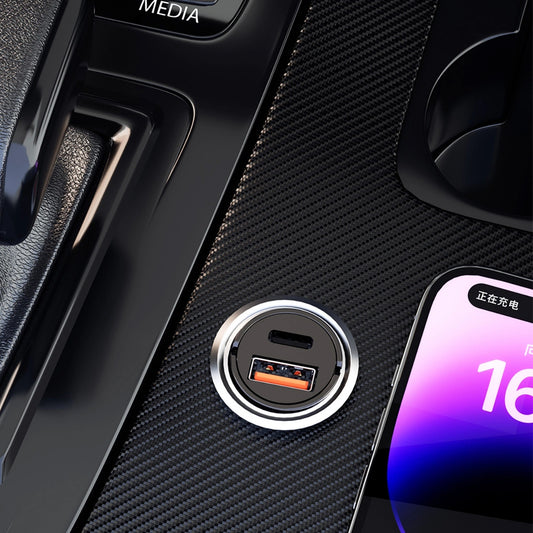 Biloplader Dudao R3MAX, 48W, 3A, 1 x USB-A - 1 x USB-C, Sort