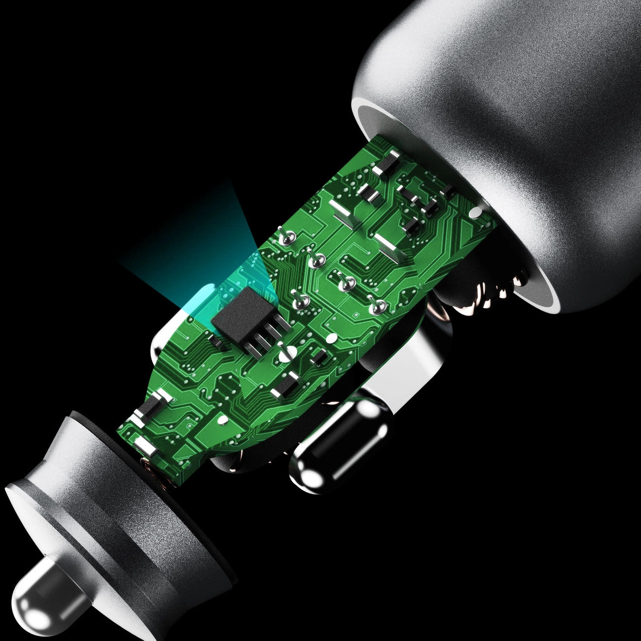Biloplader Dudao R4T, 30W, 3A, 1 x USB-A - 1 x USB-C, grå 