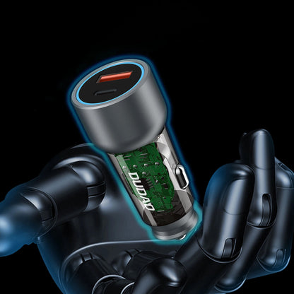 Biloplader Dudao R4T, 30W, 3A, 1 x USB-A - 1 x USB-C, grå 