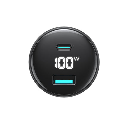 Biloplader HAVIT CC100W Display, 100W, 5A, 1 x USB-A - 1 x USB-C, Sort