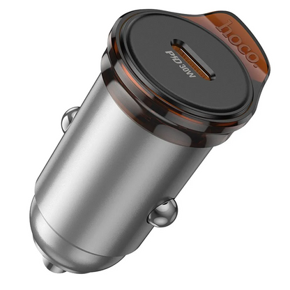 Biloplader HOCO NZ16, 30W, 3A, 1 x USB-C, Grå