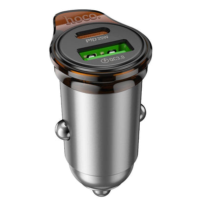 Biloplader HOCO NZ16A, 43W, 3A, 1 x USB-A - 1 x USB-C, Grå