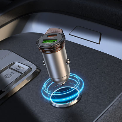 Biloplader HOCO NZ16A, 43W, 3A, 1 x USB-A - 1 x USB-C, Grå