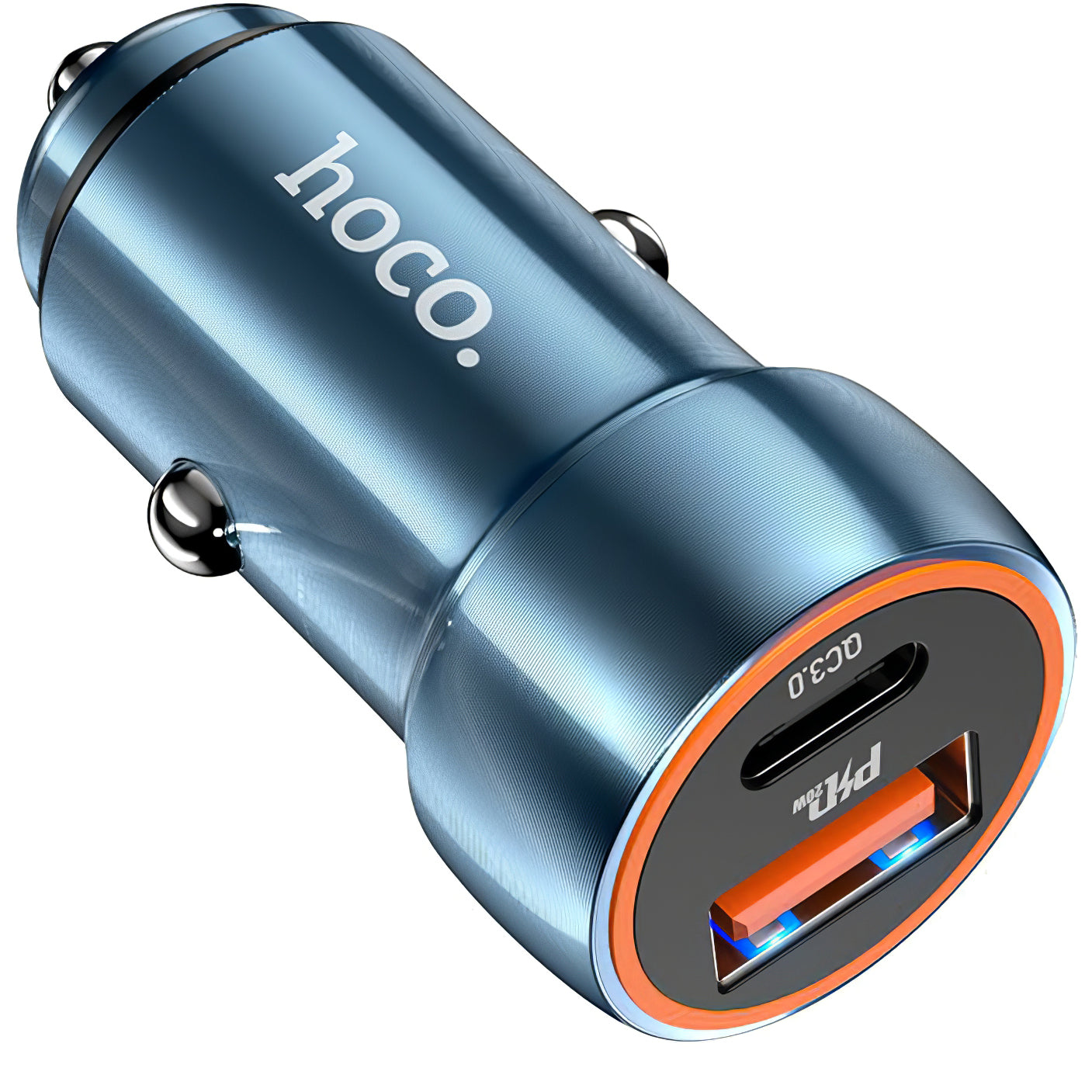 Biloplader HOCO Z46A, 20W, 3A, 1 x USB-A - 1 x USB-C, Blå