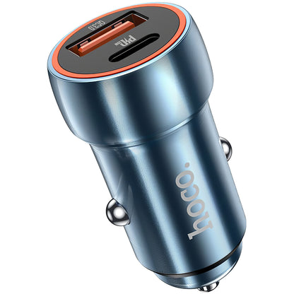 Biloplader HOCO Z46A, 20W, 3A, 1 x USB-A - 1 x USB-C, Blå