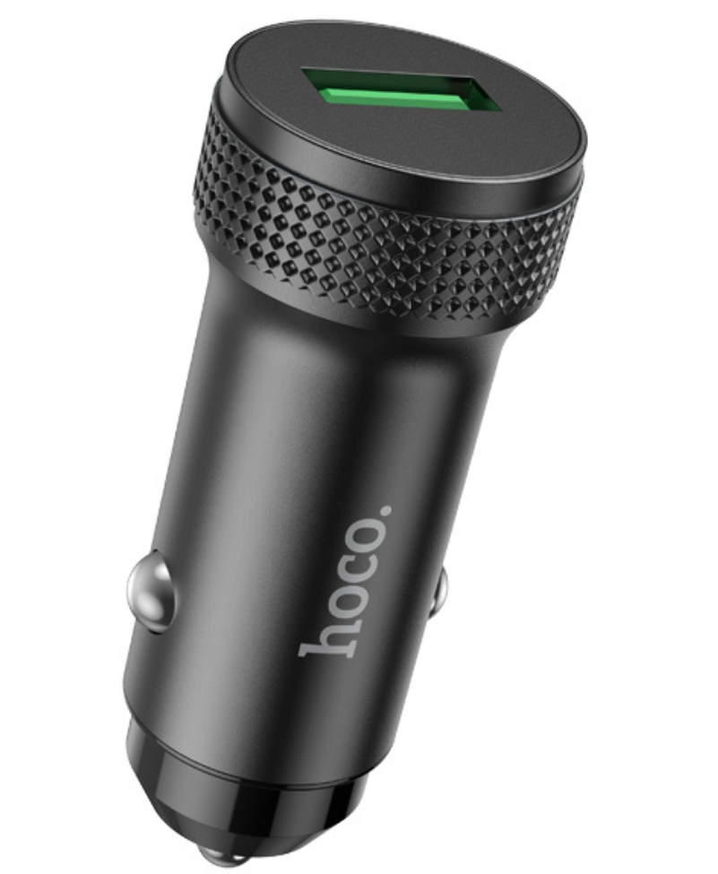 Biloplader HOCO Z49A, 18W, 3A, 1 x USB-A, Sort