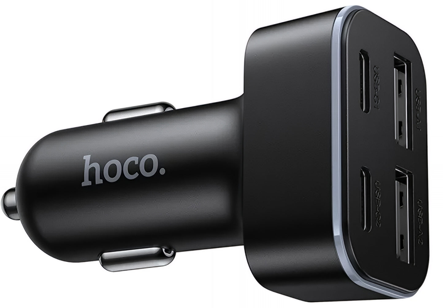 Biloplader HOCO Z63, 42W, 3A, 2 x USB-A - 2 x USB-C, Sort