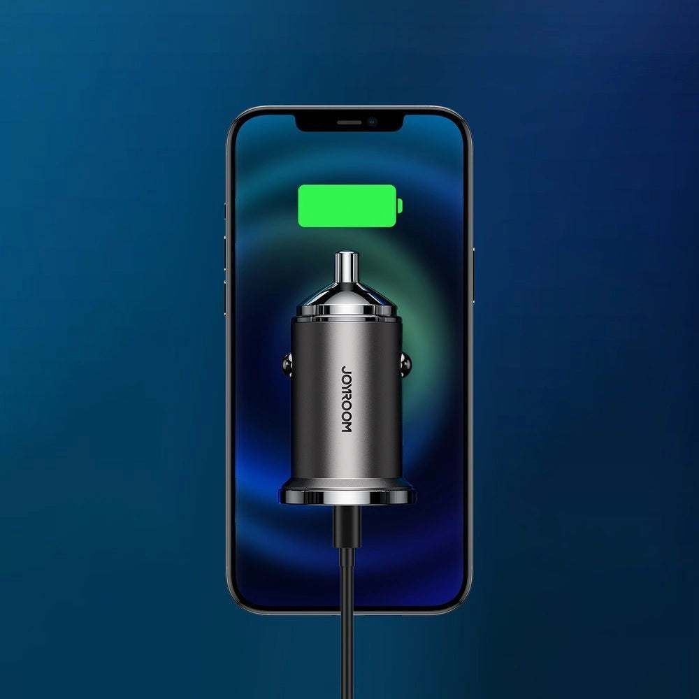 Biloplader Joyroom C-A35, 45W, 5A, 1 x USB-A - 1 x USB-C, Grå