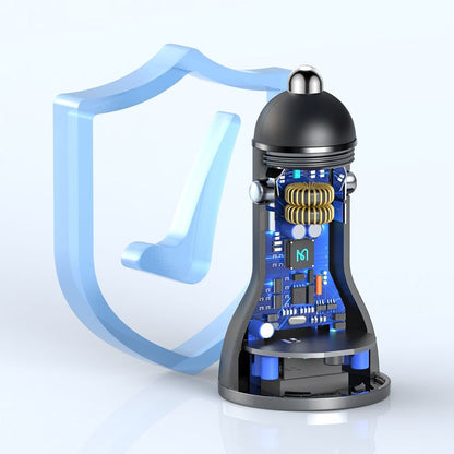 Biloplader McDodo CC-5670 Display, 95W, 5A, 1 x USB-A - 1 x USB-C, Sort