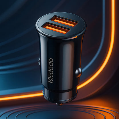 Biloplader McDodo CC-6602, 12W, 2.4A, 2 x USB-A, Sort