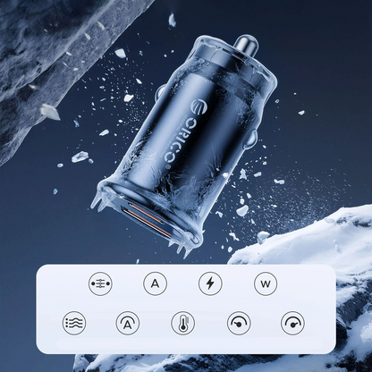 Orico PowerMini Biloplader, 30W, 3A, 1 x USB-A - 1 x USB-C, Sort