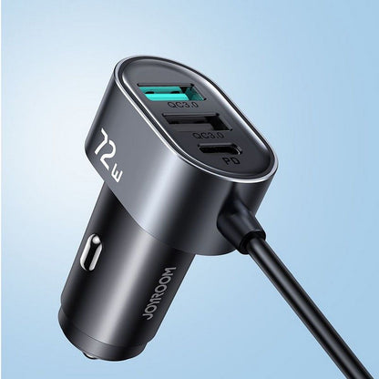 Biloplader Joyroom JR-CL05, 72W, 3A, 2 x USB-C - 3 x USB-A, Sort