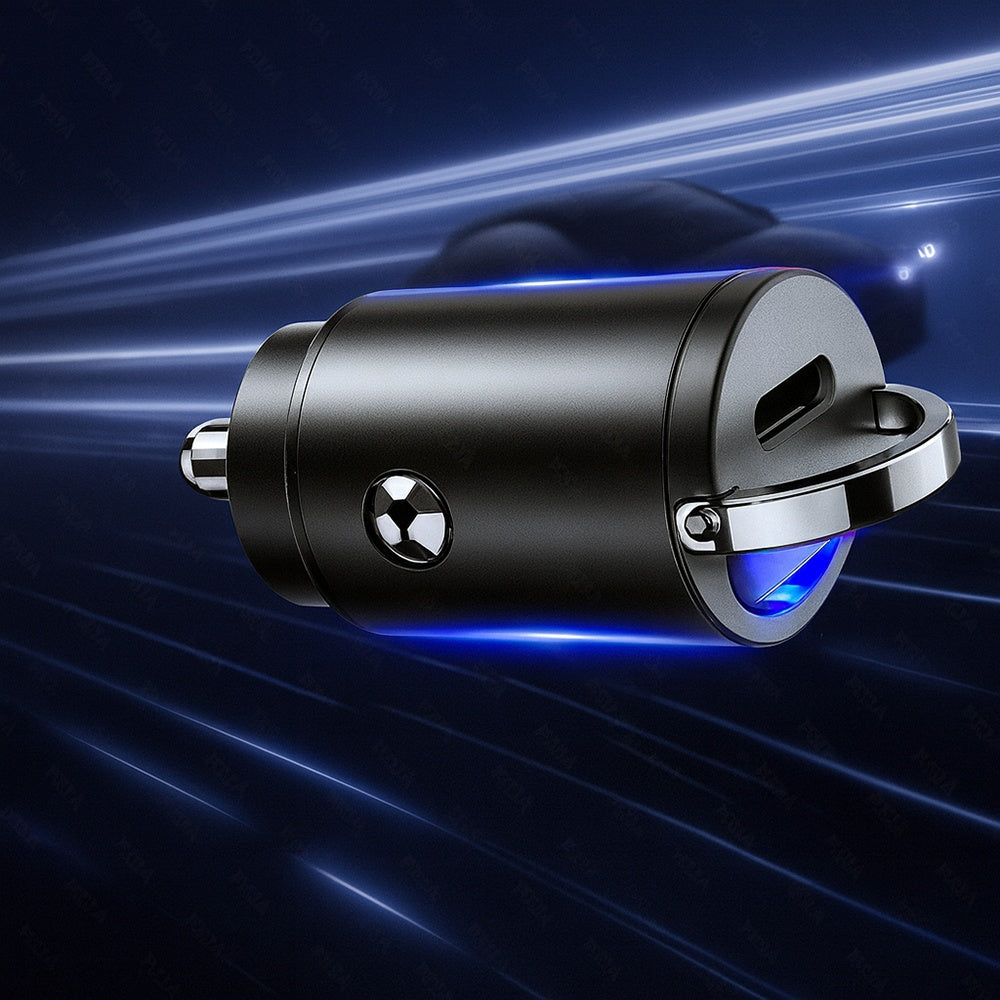 Biloplader Techsuit C5 NanoVolt, 30W, 3A, 1 x USB-C, Sort