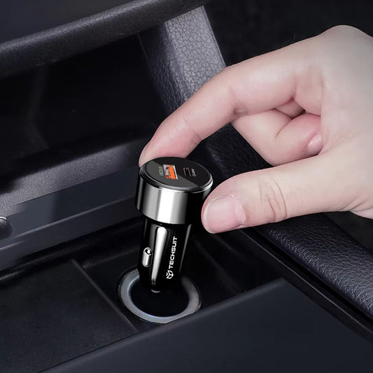 Biloplader Techsuit TE-P31 Premium, 48W, 3A, 1 x USB-A - 1 x USB-C, Sort