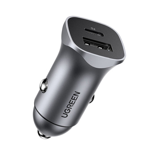 UGREEN CD130 Biloplader, 24W, 3A, 1 x USB-A - 1 x USB-C, Grå