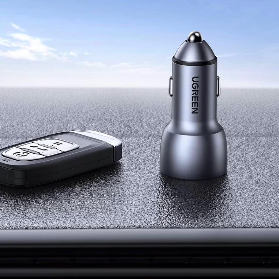 Billadere UGREEN CD213, 36W, 3A, 2 x USB-A, grå 