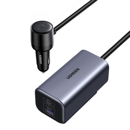 Biloplader UGREEN EC706, 150W, 5A, 1 x USB-A - 3 x USB-C, Sort