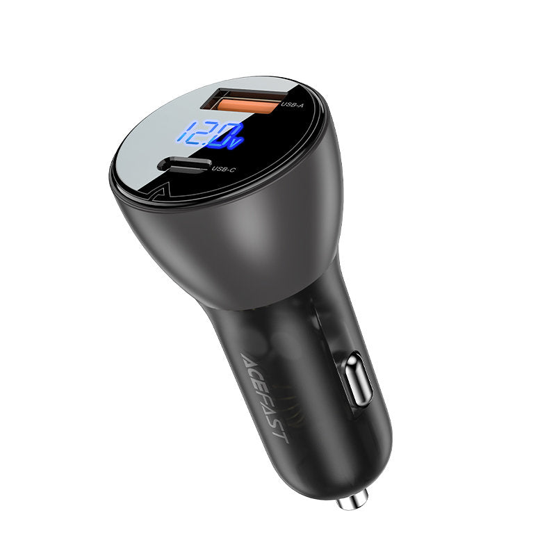 Acefast B6 Biloplader, 63W, 3,6A, 1 x USB-A - 1 x USB-C, Sort