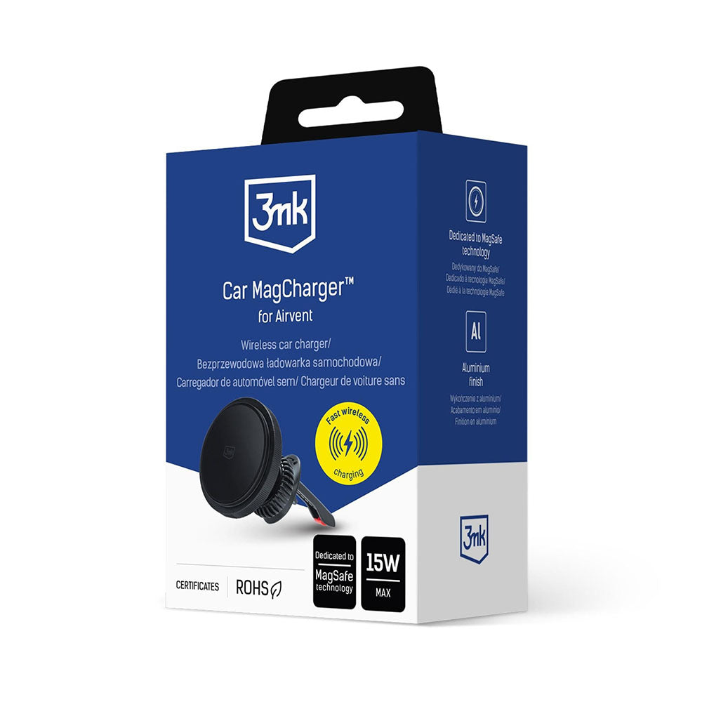 Trådløs Biloplader 3MK, 15W, 1.67A, Sort
