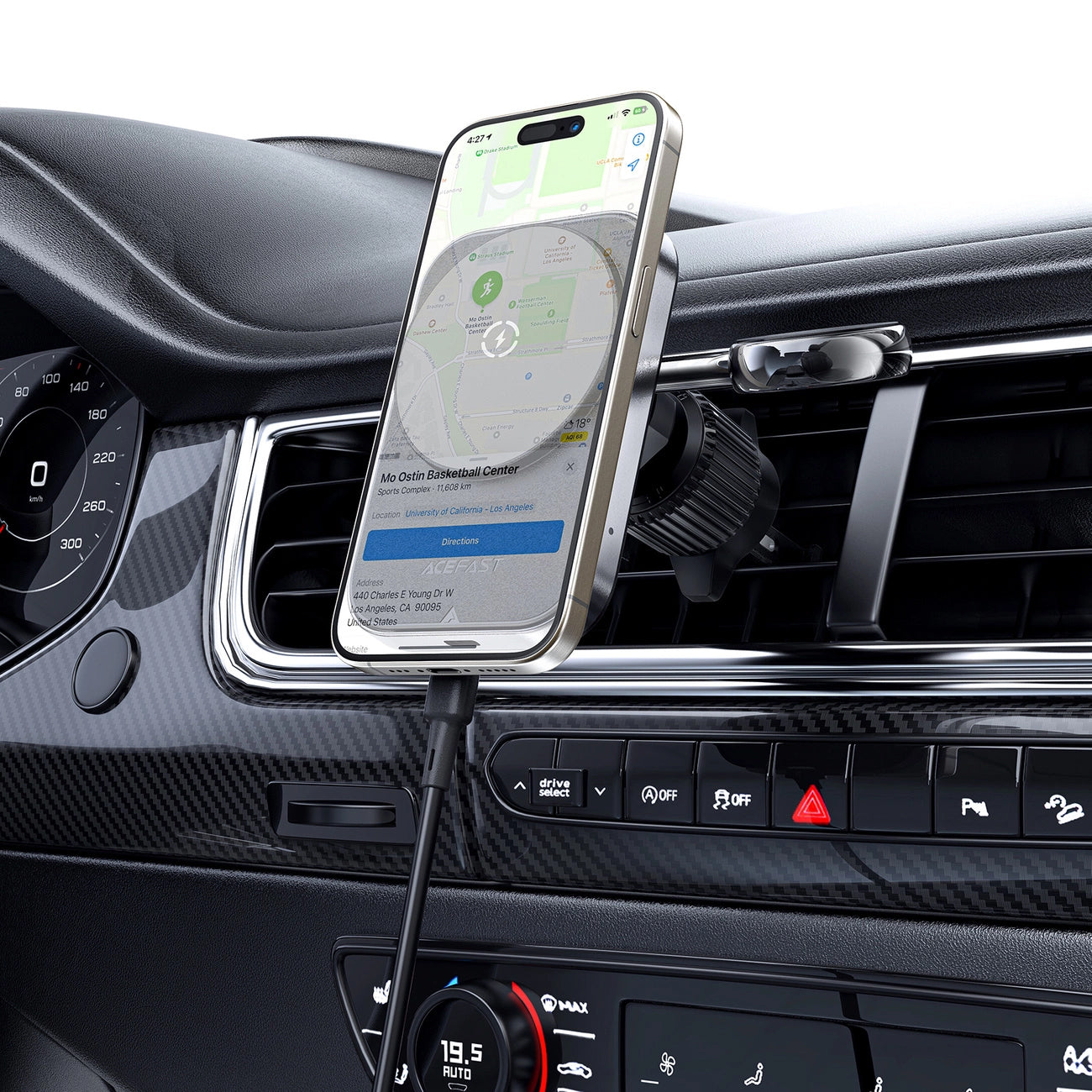 Trådløs Biloplader Acefast D18 2in1, 15W, 1.67A, Sort