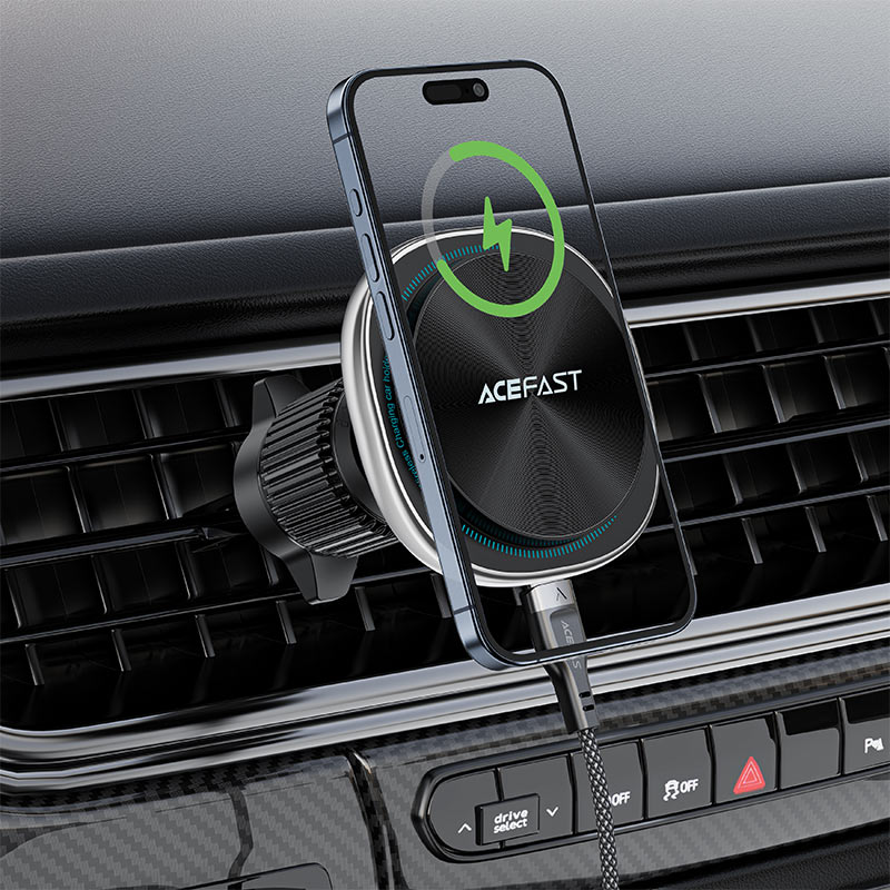 Trådløs Biloplader Acefast D41, 15W, 1.67A, Sølv